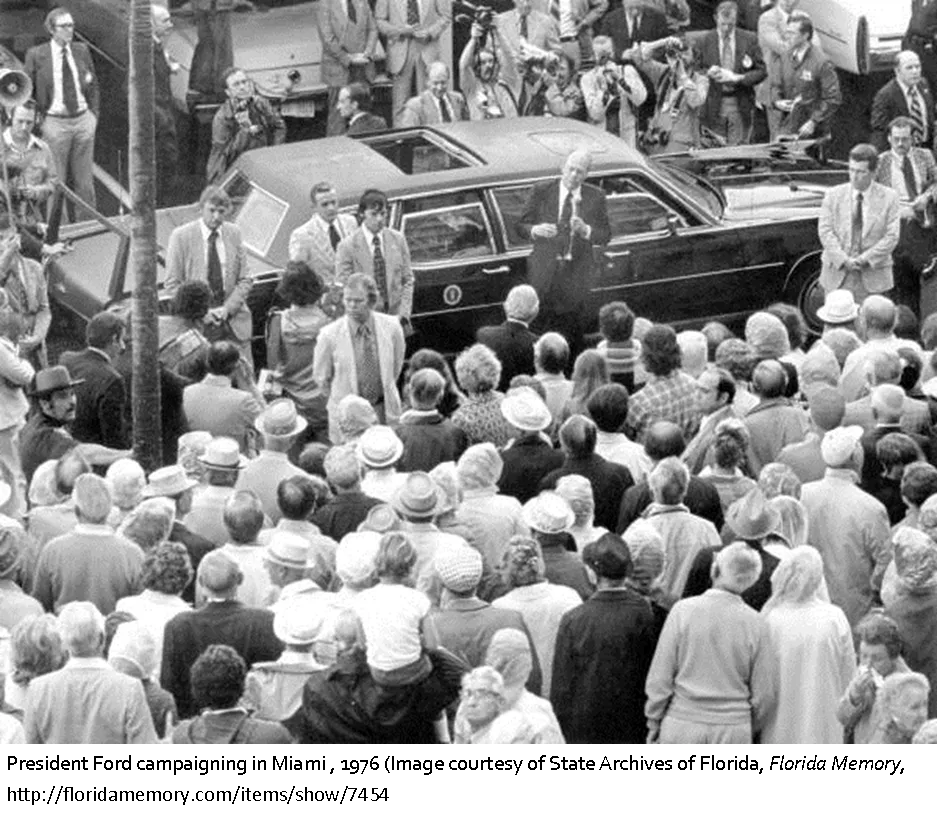 President Gerald Ford made a campaign stop in Miami
