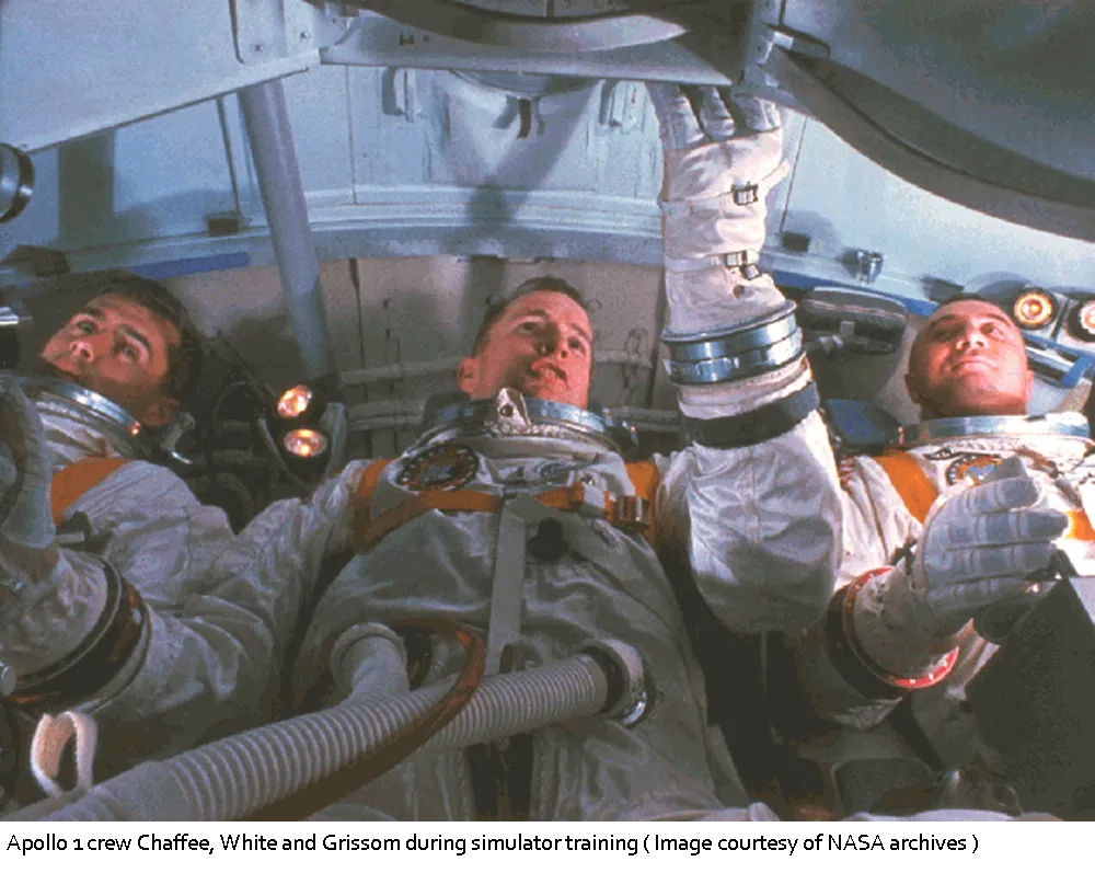 Astronauts killed in a fire Astronauts killed in a fire